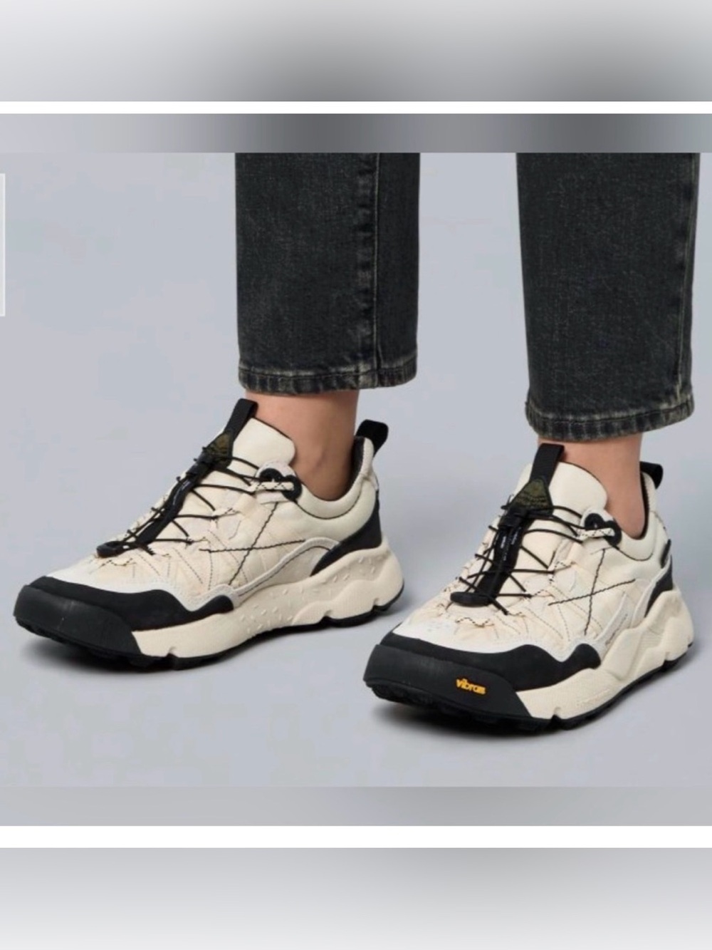 Flower Mountain IWANO 2 UNI Suede and technical fabric sneakers -White-Black - Picture 3 of 16